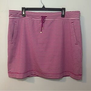 Chico’s Zenergy Purple & White Stripe Elastic Waist Pull-On Skort Size 16/18